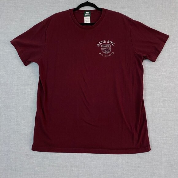 Roots Cotton Tee Brick Red Chest Logo Size Womens XL Short Sleeve T-Shirt - Picture 1 of 6